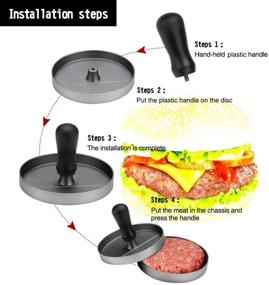 img 1 attached to 🍔 Ideal SEO-Optimized Product Name: "Amy Burger Press - Premium Non-Stick Hamburger Patty Maker for Uniform Quarter Pound or Large 1/3 Pound Stuffed Pocket Burgers - Best Aluminum Presser as BBQ Gift