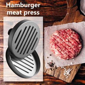 img 3 attached to 🍔 Ideal SEO-Optimized Product Name: "Amy Burger Press - Premium Non-Stick Hamburger Patty Maker for Uniform Quarter Pound or Large 1/3 Pound Stuffed Pocket Burgers - Best Aluminum Presser as BBQ Gift