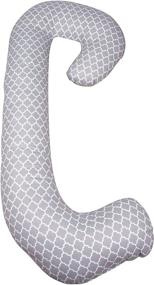 img 4 attached to 🤰 Leachco Snoogle Chic - Total Body Pregnancy Pillow with Zippered Cover - Moroccan Gray