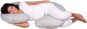 img 3 attached to 🤰 Leachco Snoogle Chic - Total Body Pregnancy Pillow with Zippered Cover - Moroccan Gray
