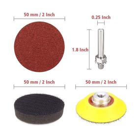 img 1 attached to DRILLPRO 120pcs 2 Inch Sanding Discs Pad with 1/4'' Shank 🛠️ Backer Plate and 2pcs Sponge Cushions: High-Quality Rotary Tool Sandpapers with 60-3000 Grit