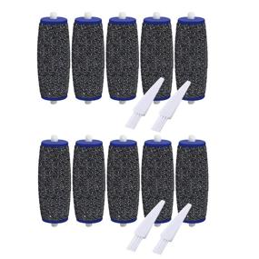 img 4 attached to Amope Pedi Refills - 10 Pack of Extra Coarse Replacement Rollers for Electronic Perfect Foot File Pedi Hard Skin Remover, Includes 4 Bonus Cleaning Brushes