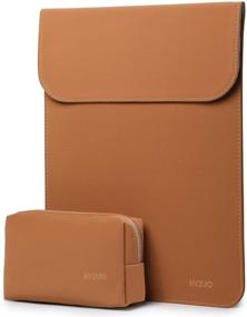 img 4 attached to HYZUO Brown Laptop Sleeve Case for MacBook Air 13 M1, MacBook Pro 13 M1, iPad Pro 📚 12.9 M1, Dell XPS 13, Surface Pro X 7 6 5 4 3 - Includes Small Bag (2018-2021)