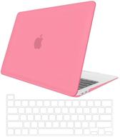 towooz macbook pro 13 inch case m1 a2338/a2251/a2289: pink hard shell case & keyboard cover for macbook 2020 logo