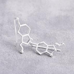 img 2 attached to WLL Serotonin Molecule Earrings - Chemistry Women's Jewelry