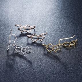 img 1 attached to WLL Serotonin Molecule Earrings - Chemistry Women's Jewelry