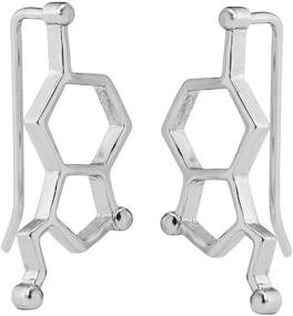 img 3 attached to WLL Serotonin Molecule Earrings - Chemistry Women's Jewelry