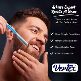 img 3 attached to Beard Mustache Straight Edge Razor: Your 🧔 Ultimate Tool for Effortless Men's Grooming and Precision Shaping