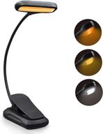 📚 augelux clip on book light for reading in bed - rechargeable reading light for books, 15 led eye care amber reading lamp, 9 brightness levels, up to 65 hours, ideal for kids, bookworms (black) логотип