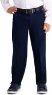 👖 high-quality haggar youth regular premium khaki boys' pants: stylish and durable wardrobe essential logo