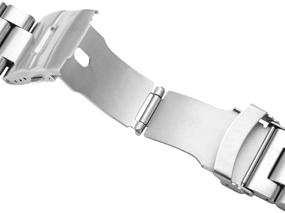 img 2 attached to 💼 Stylish Stainless Brushed Silver Bracelet Deployment: A Sleek & Secure Accessory