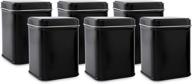 🎁 premium set of 6 cornucopia square black metal tins - ideal for tea, gifts & storage - 3-inch tall, 1-cup capacity логотип