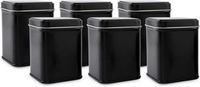 img 4 attached to 🎁 Premium Set of 6 Cornucopia Square Black Metal Tins - Ideal for Tea, Gifts & Storage - 3-Inch Tall, 1-Cup Capacity