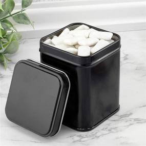 img 3 attached to 🎁 Premium Set of 6 Cornucopia Square Black Metal Tins - Ideal for Tea, Gifts & Storage - 3-Inch Tall, 1-Cup Capacity