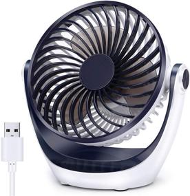 img 4 attached to 💨 Aluan 5.1 Inch Desk Fan: Powerful Airflow, Silent Operation - Ideal for Home, Office, Bedroom, and Desktop Use