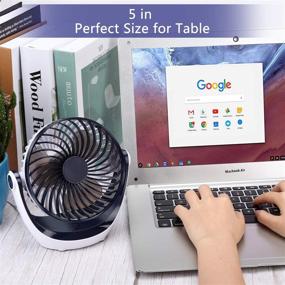 img 2 attached to 💨 Aluan 5.1 Inch Desk Fan: Powerful Airflow, Silent Operation - Ideal for Home, Office, Bedroom, and Desktop Use