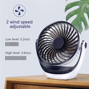 img 3 attached to 💨 Aluan 5.1 Inch Desk Fan: Powerful Airflow, Silent Operation - Ideal for Home, Office, Bedroom, and Desktop Use