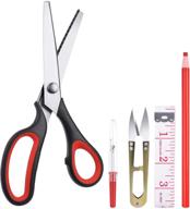 👗 ucec pinking shears for fabric: 9.3 inch strong & sharpe serrated zig zag cut scissors with soft grip handle for dressmaking, sewing, and crafts logo