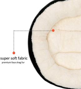 img 2 attached to 🐾 Comfy and Calming Donut Cushion Cat Bed & Dog Bed - Medium-sized Pet Bed with Fluffy Lining and Non-Slip Bottom, Machine Washable, 20 Inch, Black