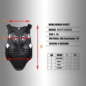 img 1 attached to 🏍️ MOTOKER Motorcycle Armor Vest Chest Back Spine Protector for Touring, Motocross, Off-Road Racing, Cycling - Body Guard (Size L)