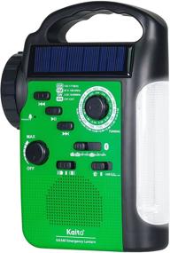 img 3 attached to 🏕️ Kaito KA340 Rechargeable LED Camping Lantern & Emergency AM/FM/SW NOAA Weather Alert Radio: 5-Way Powered with Bluetooth, Flashlight, USB Mobile Phone Charger, MP3 Player & Siren (Green)