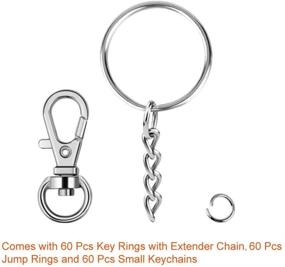 img 3 attached to 🔗 120-Piece Selizo Swivel Snap Hook and Key Rings Set with Chain for Keychain Lanyard