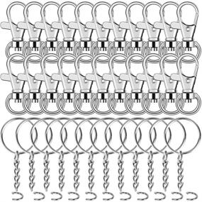 img 4 attached to 🔗 120-Piece Selizo Swivel Snap Hook and Key Rings Set with Chain for Keychain Lanyard