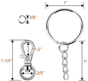 img 2 attached to 🔗 120-Piece Selizo Swivel Snap Hook and Key Rings Set with Chain for Keychain Lanyard