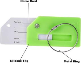 img 2 attached to 🏷️ Gostwo 5-Pack Green Silicone Luggage Tag Set for Bags, Suitcases & More: Durable Tag Labels for Travel & School