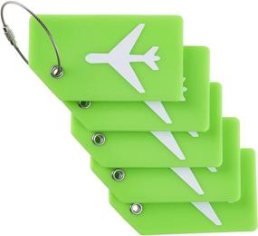 img 1 attached to 🏷️ Gostwo 5-Pack Green Silicone Luggage Tag Set for Bags, Suitcases & More: Durable Tag Labels for Travel & School