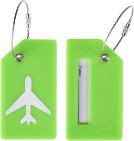 img 3 attached to 🏷️ Gostwo 5-Pack Green Silicone Luggage Tag Set for Bags, Suitcases & More: Durable Tag Labels for Travel & School