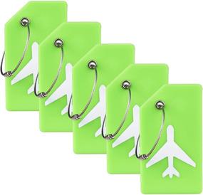 img 4 attached to 🏷️ Gostwo 5-Pack Green Silicone Luggage Tag Set for Bags, Suitcases & More: Durable Tag Labels for Travel & School