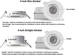 img 1 attached to 💡 QPLUS 4 Inch Airtight Eyeball Gimbal LED Recessed Lighting Kit - Junction Box/Canless Downlight