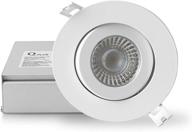 💡 qplus 4 inch airtight eyeball gimbal led recessed lighting kit - junction box/canless downlight логотип