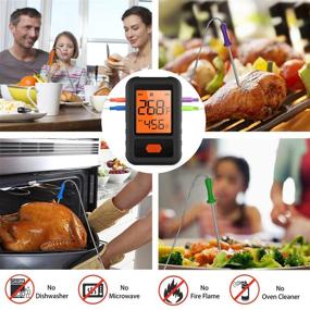 img 2 attached to 🔥 CloudBBQ Wireless Meat Thermometer Bluetooth Instant Read with App & 4 Probes (Black) - Perfect for Grilling, Smoking, and Oven Cooking