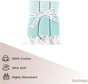 img 3 attached to 🌿 BAROOGA 100% Cotton Turkish Hand Towels, Set of 3, 18 x 38 Inches, Decorative Towel for Bathroom and Kitchen - Face, Hand, Gym, Hair, Yoga, Tea Towel, Dishcloth (Mint)