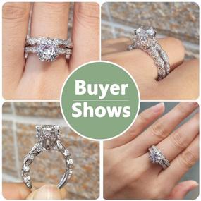 img 1 attached to 💍 Vintage Engagement Rings Wedding Set for Women - 925 Sterling Silver, 3ct Round White CZ, Size 4-13 by Newshe