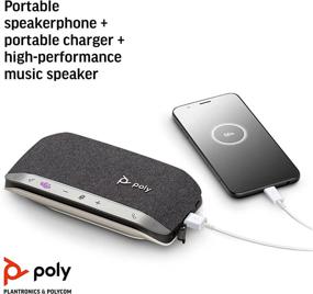 img 2 attached to 🔊 Poly Sync 20 USB-C Personal Smart Speakerphone by Plantronics - Connects to Cell Phone via Bluetooth and PC/Mac via USB-C Cable - Certified for Teams, Zoom & More