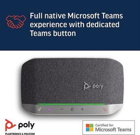 img 1 attached to 🔊 Poly Sync 20 USB-C Personal Smart Speakerphone by Plantronics - Connects to Cell Phone via Bluetooth and PC/Mac via USB-C Cable - Certified for Teams, Zoom & More