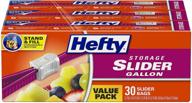 защелка hefty slider storage bags, галлон, упаковка из 30 штук, всего 90 штук (3 упаковки) логотип