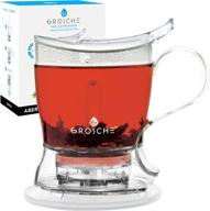 🍵 grosche aberdeen perfect tea maker: experience the easy and flawless tea brewing with coaster, easy infuser, and bpa-free 17.7 oz. teapot logo