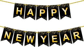 img 4 attached to Shiny Gold, Happy New Year Banner (10 Feet) - Easy Install, NYE Decorations 2022, Party Supplies & Decor for New Years Eve 2022