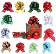 🎁 versatile magic pull bows: reverse & reuse gift bows for any occasion - christmas, birthdays, weddings, parties! 12pcs of multi color ribbon pull bows for room and gift decorations logo