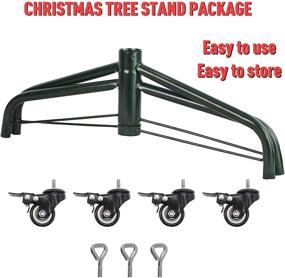 img 3 attached to 🎄 Convenient and Sturdy Metal Foldable Christmas Tree Stand with Wheels - ELFJOY 21 Inch Stand