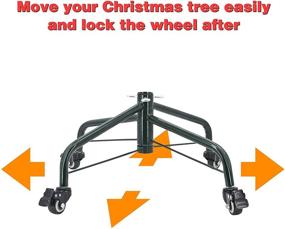 img 2 attached to 🎄 Convenient and Sturdy Metal Foldable Christmas Tree Stand with Wheels - ELFJOY 21 Inch Stand