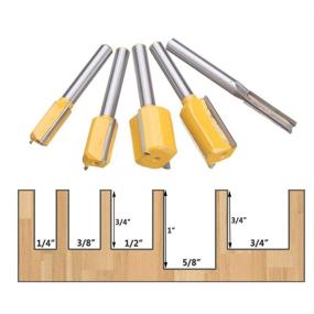 img 3 attached to Yakamoz 5-Piece Straight Router Bit Set with Shank