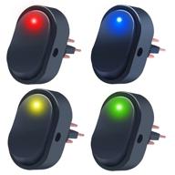 🚦 high-performance 12v led rocker switch toggle plug switch – 4pcs asw-20d-4c: ideal for car, truck, rv, motorcycle, boat & marine control – spst 3pin on-off 30a – green blue yellow red led light logo