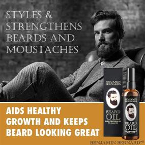 img 1 attached to Benjamin Bernard 3.38 Fl.oz Beard Oil - Vegan Men's Grooming 🧔 Conditioner for Healthy Beard Growth - Lightly Scented with Jojoba & Almond Oil