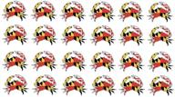 🦀 vibrant 24 pack maryland crab decal stickers - 1.5" x 2" - eye-catching designs logo