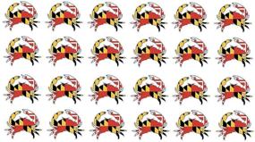 img 2 attached to 🦀 Vibrant 24 Pack Maryland Crab Decal Stickers - 1.5" x 2" - Eye-catching Designs